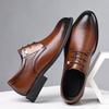 Hollow Leather Shoes Men's 2025 Summer Breathable Men's Large Size Casual Heightening Leather Sandals 2025