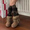Fur integrated thick-soled snow boots women's new winter one-pedal fluffy shoes with plush thermal cotton shoes