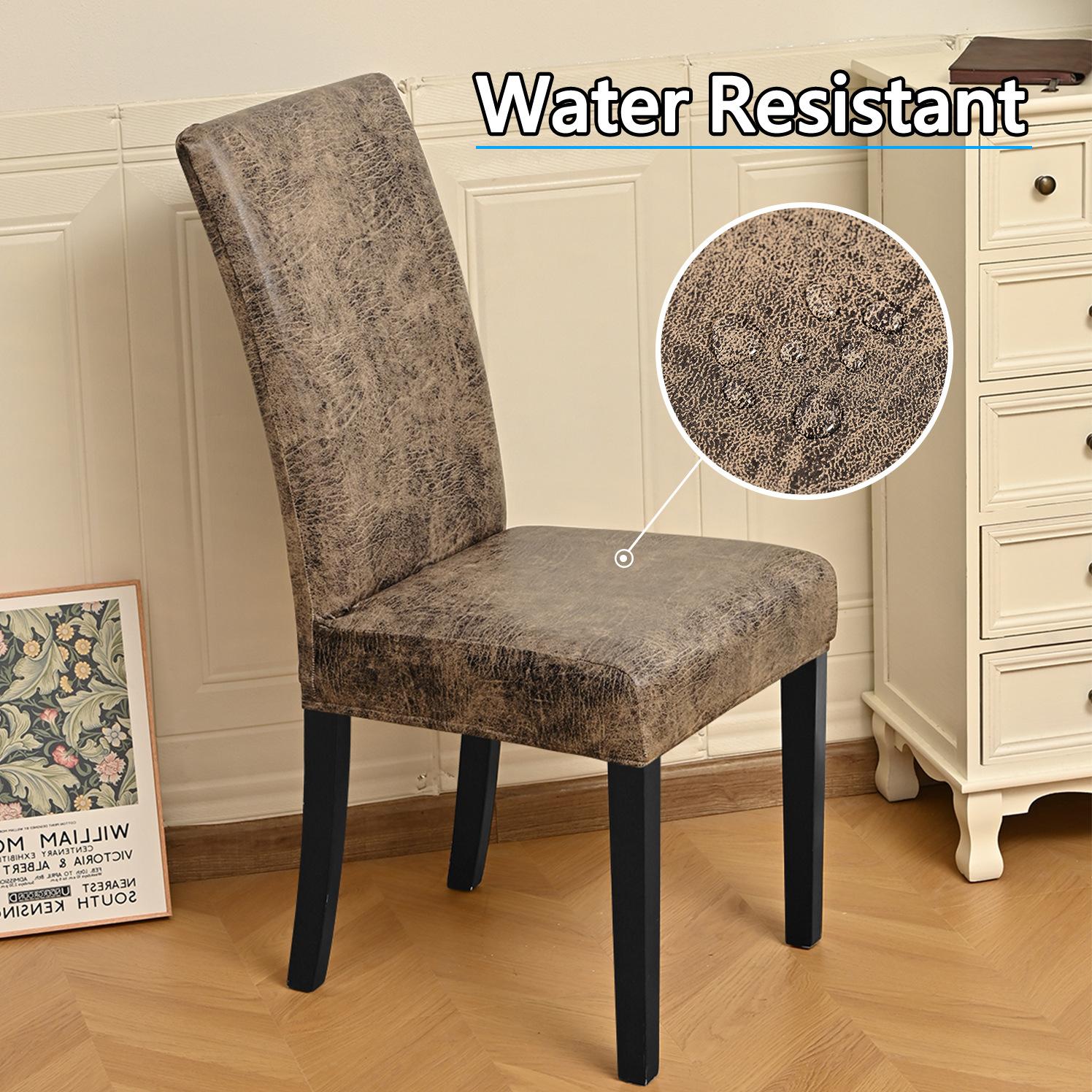 

Home Decoration PU Chair Cover Cover for Dining Chairs Stretch for Kitchen Living Room Decor Slipcovers Accessories