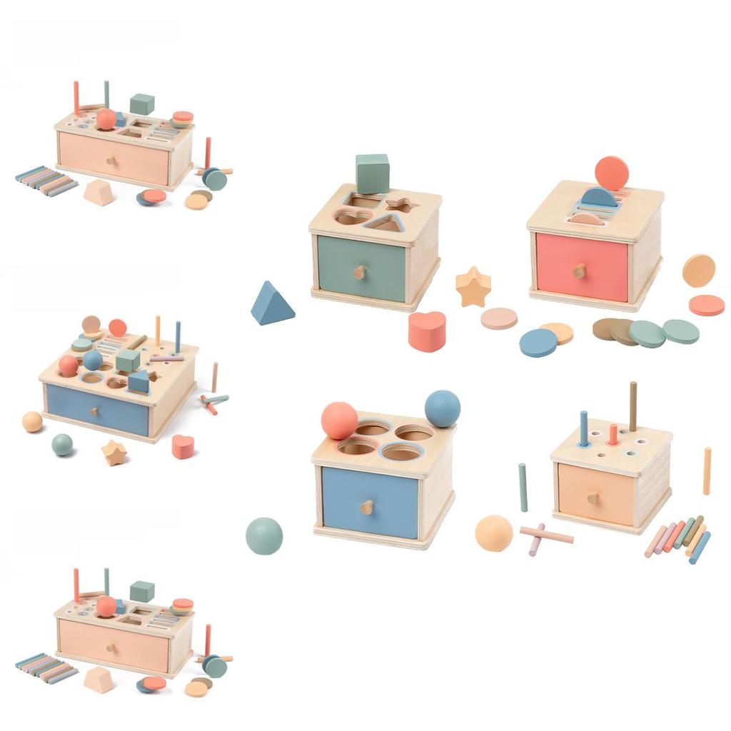 Montessori Wooden Color Shape Sorting Box For Early Childhood Development