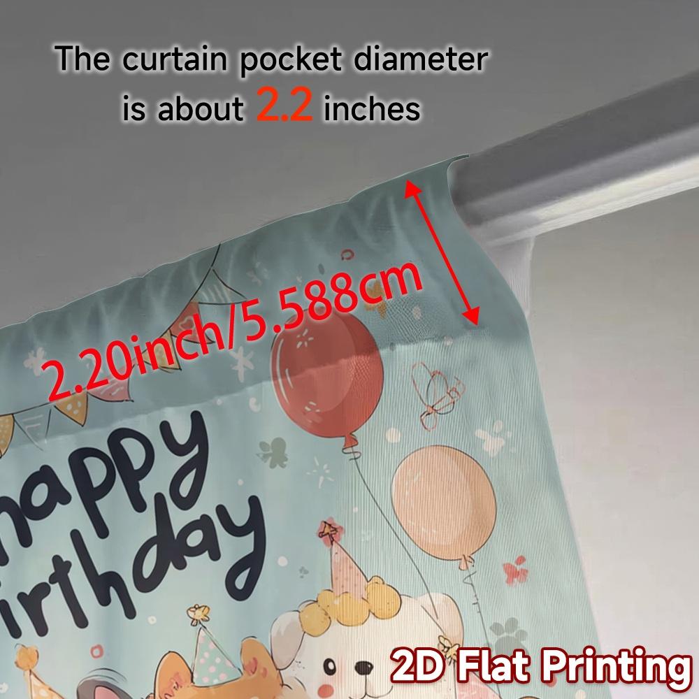 2pcs   2D FLAT PRINTING Curtains (Without Rod) Puppy Celebration Print Modern Curtains Versatile 100% Polyester Curtains Outdoor