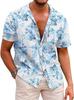 Summer Essential! Tropical Leaf Print Short-sleeve Shirt