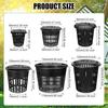 18 Pcs Orchid Pots Variety Size 2.3/3.3/3.9/4.3/4.9/6.1 Inch Black Net Pots Plastic Aquaponics Hydroponic Baskets Slotted Mesh Orchid Planter