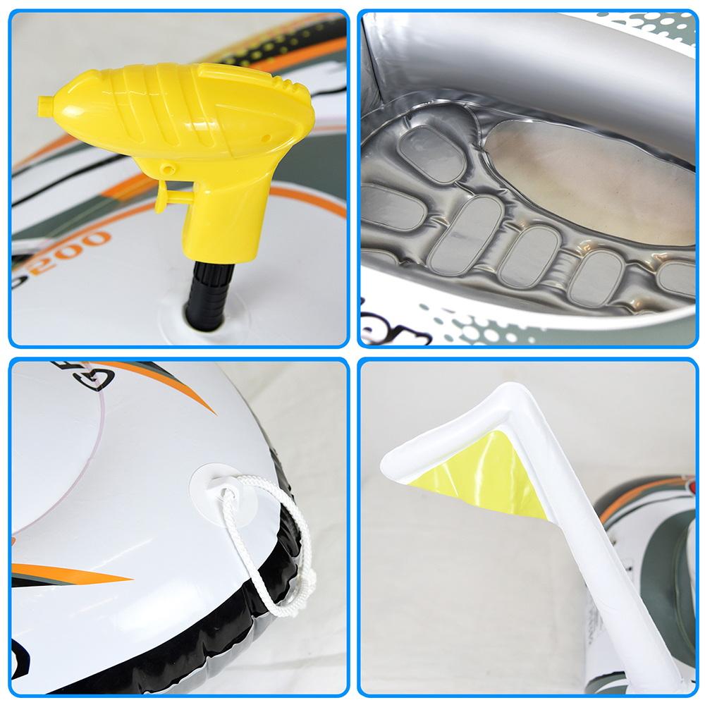 Kids Swim Ring, Unisex Yacht Shape Life Ring Inflatable Floating Seat with Water Gun for Swimming Pool