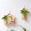 Vase Hydroponic Planter Shelf Wooden Wall Decoration Flower Holder Wall Mounted Planter  Home Decor