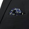 [S&W SHLAX&WING] Men's Tie & Pocket Square Set, Navy Blue & Yellow, Medium, 147cm