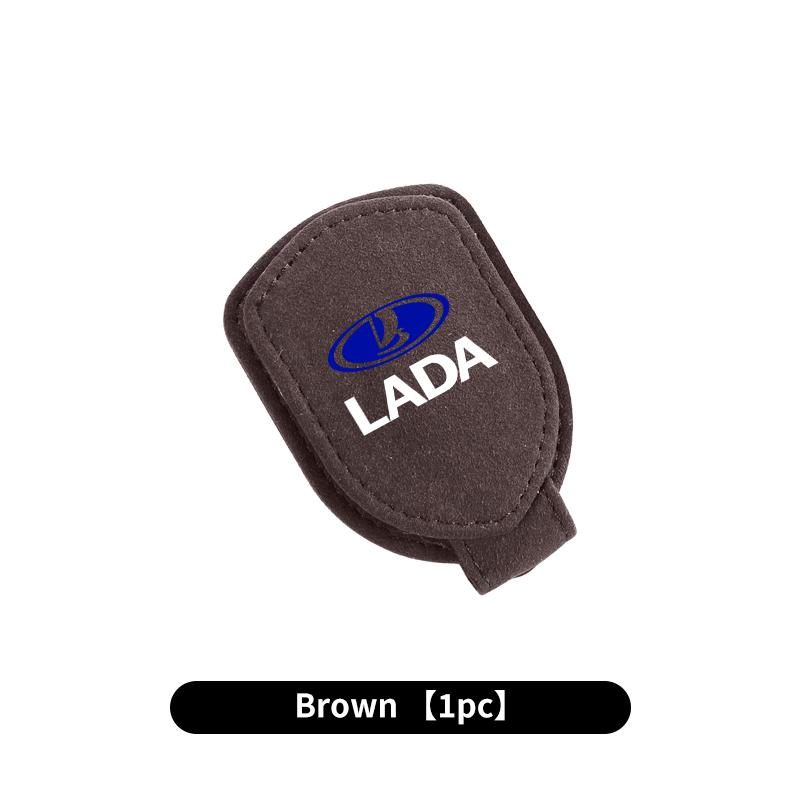 Car Mounted Suede  Sun Visor Leather Glasses Clip For Lada Vesta Niva Samara Kalina Largus Priora Xray Granta