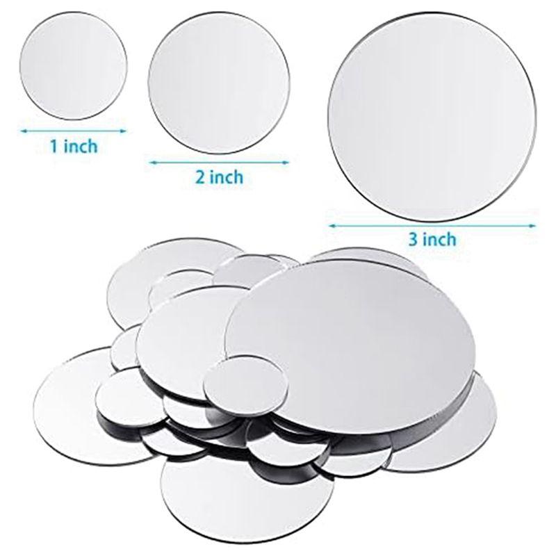 A84X-300 Pieces Mini Size Round Mirror Small Round Mirror Adhesive Mirror Round Craft Mirror Tiles For Crafts