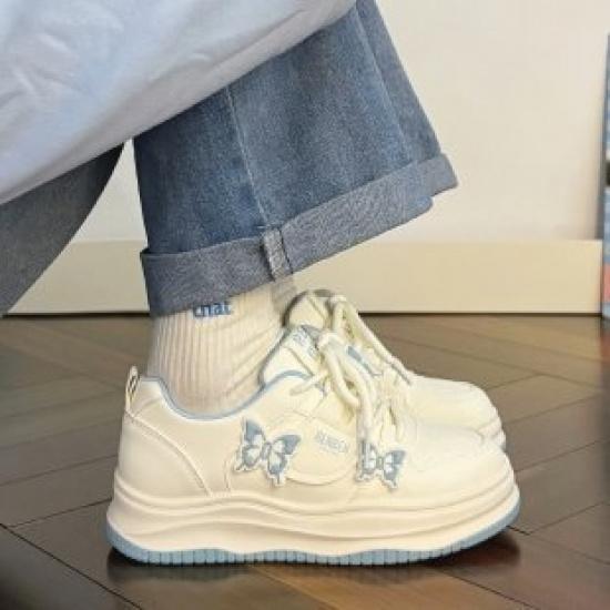 

New spring and autumn casual sneakers for girls, white shoes for older children, soft-soled fashionable children s sports shoes 35-38One Hand Shot4Double синій