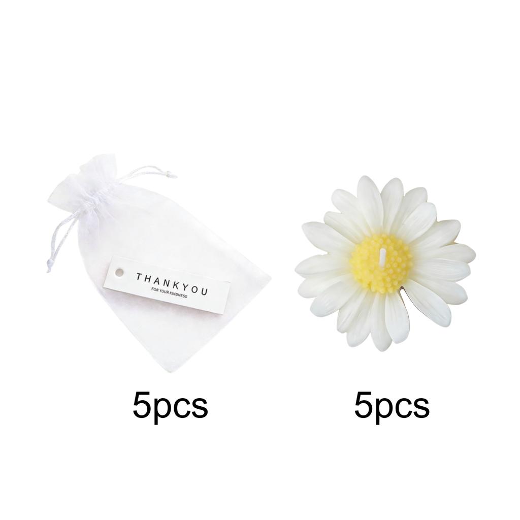 1pc/5pcs/10pcs Daisy Shaped Candles Set - Wedding Favors Gift Basket, Bridal Shower Decor, Scented Soy Wax For Home Fragrance