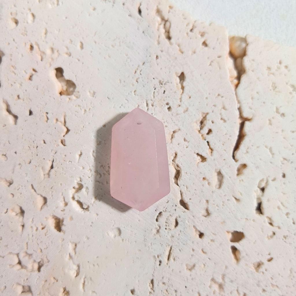 1pc Faceted Hexagon Natural Stone Pendant Rose Quartz Amethyst Tiger Eye Stone Charms for DIY Jewelry Accessories