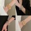 S/Round Shape Zinc Zinc Alloy Wide Opening Bangle Metal Hollow-out Retro Hand Ring  Girls