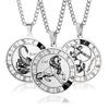 12 Zodiac Sign Necklace for Women Men Stainless Steel Constellation Pendant Chain Choker Lovers Birthday Jewelry Gift