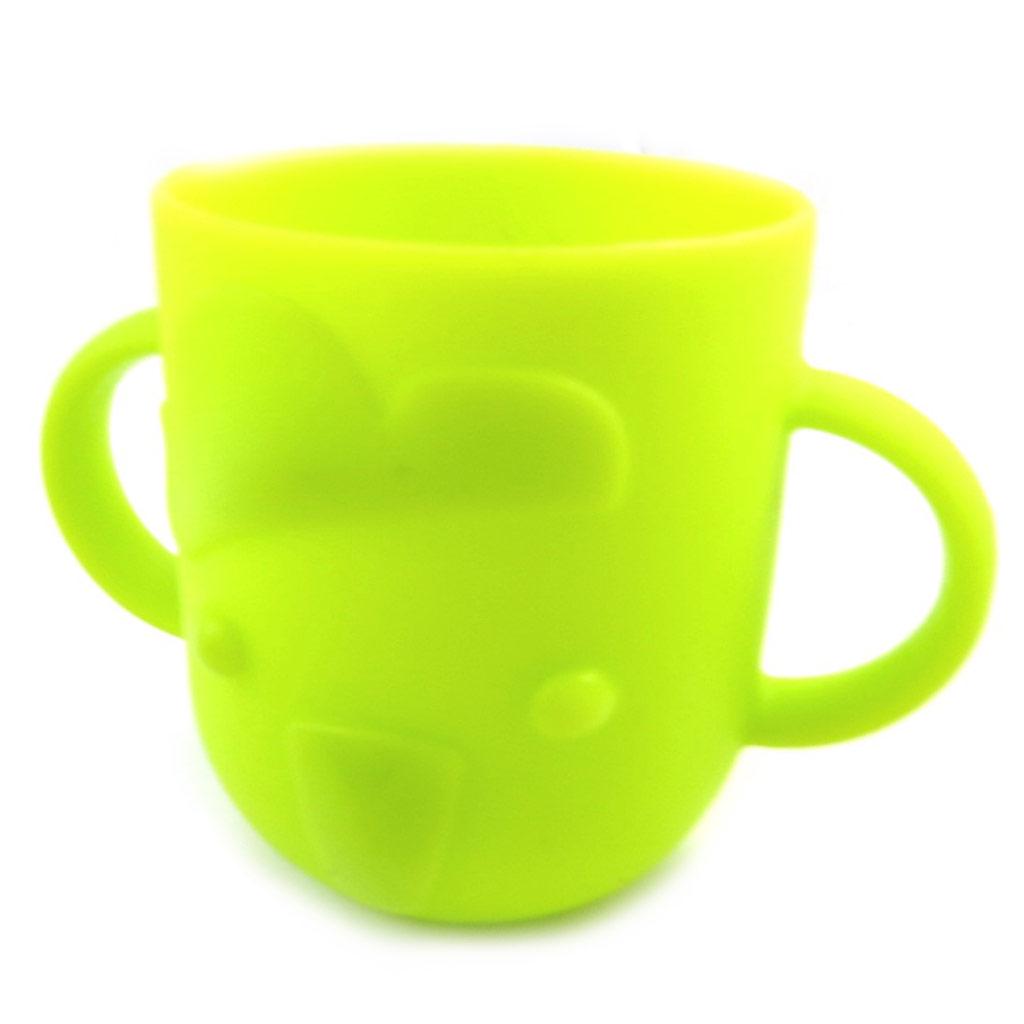 Les Trésors De Lily [M6343] - Silicone Baby Cup 'Animals' Green - 7x8 Cm