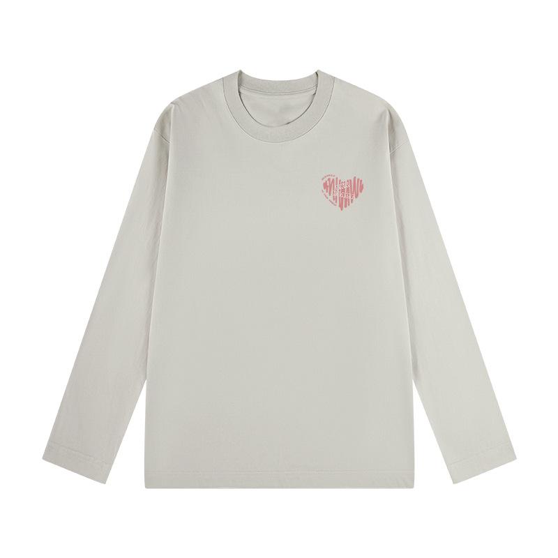 Women's 2025 American Style Pure Cotton Long-Sleeve T-Shirt: Loose Fit, Ideal for Autumn/Winter.