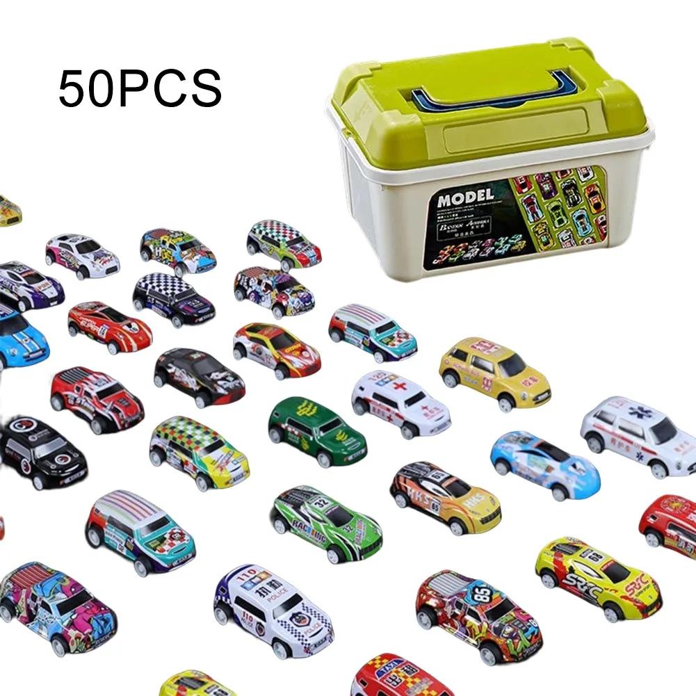 Non-Toxic 10-50Pcs Alloy Diecast Car Mini Cars Model Se Ttoys For Children Sliding Inertia Pull Back Vehicle Toy Birthday Gift For Kid Toddler