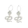 Personality Twisted Geometric Hip-Hop Earrings Female, Exaggerated Snake-Shaped Fashion Relief Long Stud Earrings