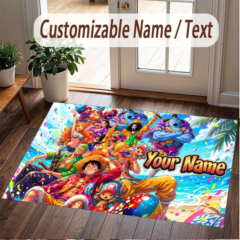Custom Name Crystal Velvet Rug,One Piece Comfortable Anti Slip Floor Mat For Room Decoration