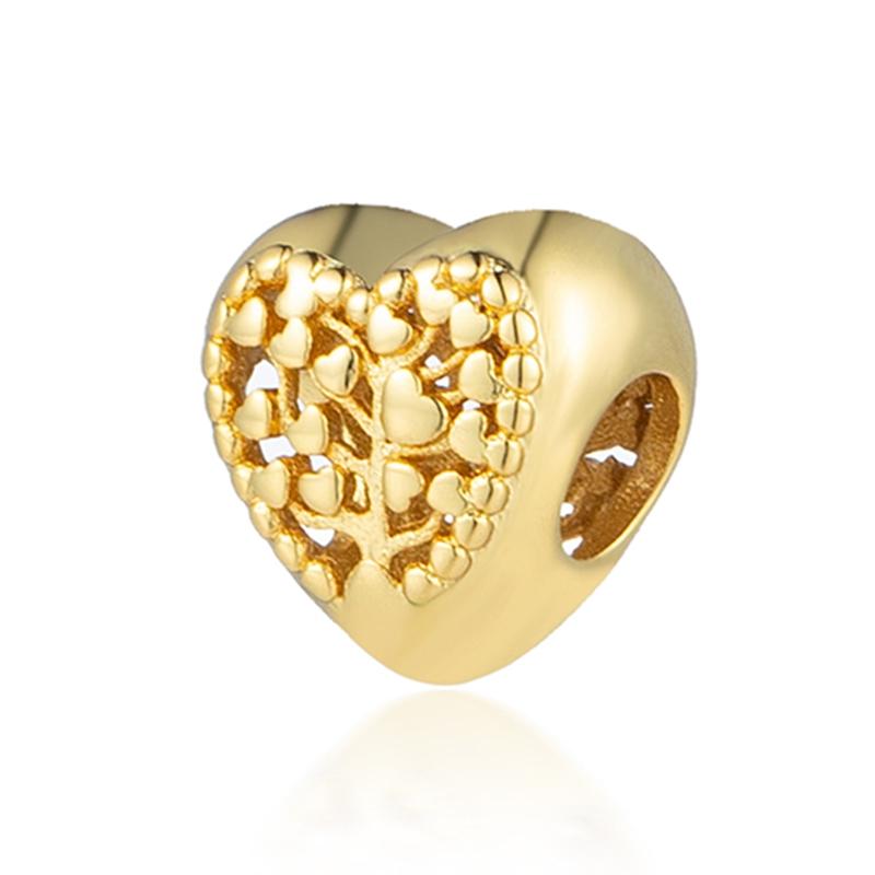 New Gold Plated Star Heart Charm Beads Pendant For Snake Bracelet Necklace DIY Jewelry Making Women Gift Sparkling