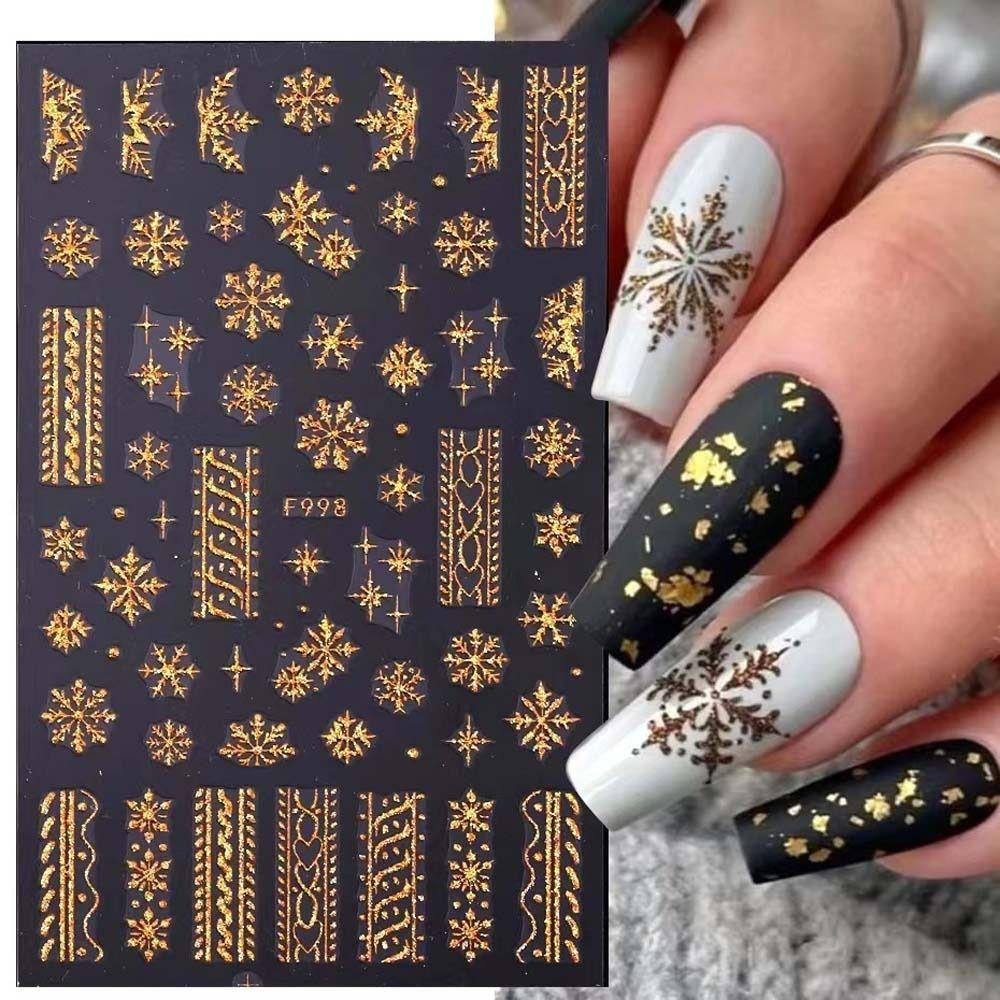 DIY Nail Charms Christmas Snowflake Nail Stickers Christmas Snowflake Nail Decorations  Girls