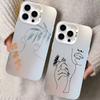 Gothic Style Line Artistic Drawing Laser Phone Case For IPhone 17 Air 11 12 13 14 15 16 Pro Max 14 Plus 16E Shockproof Hard Case