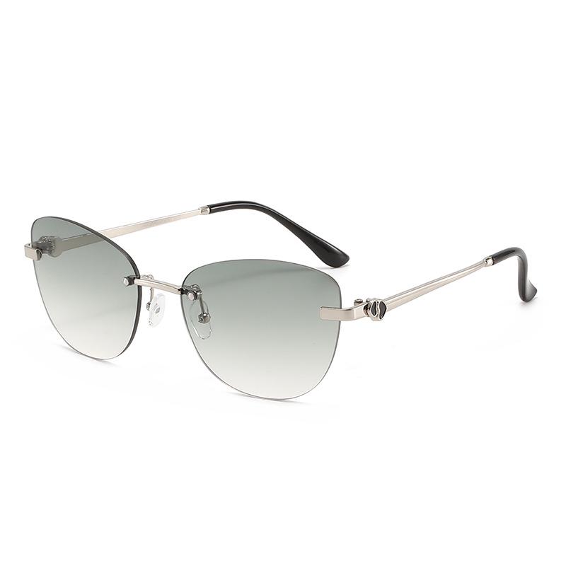 2026 Trendy Rimless Oval Heart-Shaped Sunglasses - Street Style Fashion for Women