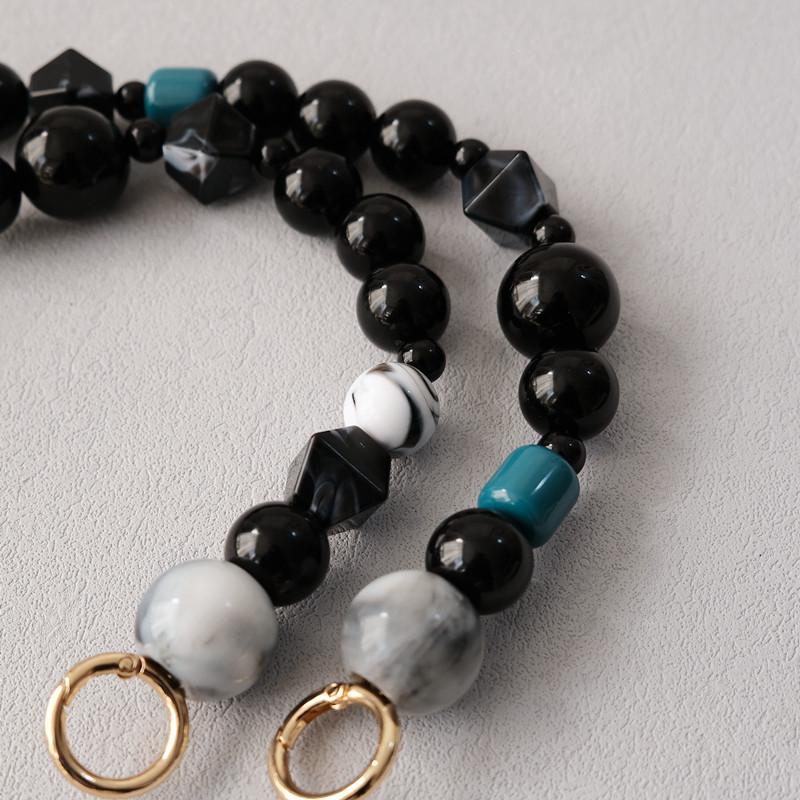 Nová dámská kabelka Příslušenství na popruh Hnědá Černá Korálky z akrylové pryskyřice Luxusní ručně vyráběný náramek Ženy Roztomilý řetízek s rukojetí tašky