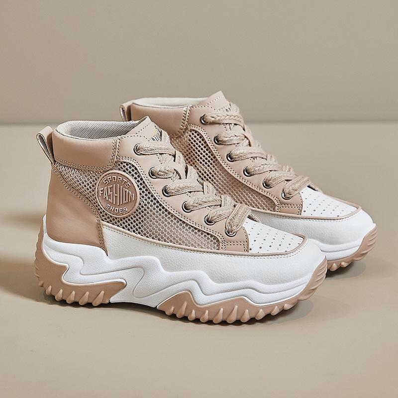 

Сетчатые высокие папины туфли на лето, новый стиль, дышащая студенческая спортивная повседневная обувь, увеличивающая рост 40