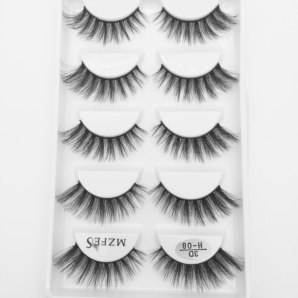 Wholesale 5 Pairs Natural 3D Mink False Eyelashes Make up Soft Fake Eye Lashes Faux cils Extension Makeup Beauty Eyelash