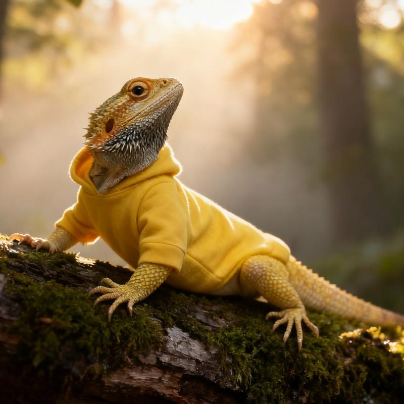 Pet Reptile Hoodie T-Shirt Lizard Walks Outdoor Costume Lightweight Apparel Universal Fit