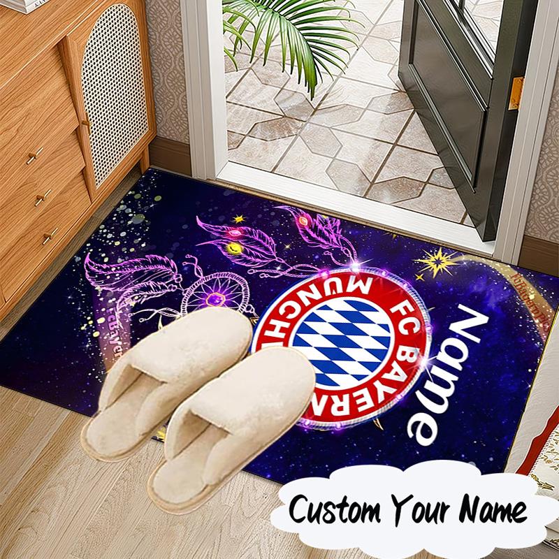 Custom Name Bayern Munich Dreamscape Rug for Living Room, Game Rooms, Office, Bedroom, Floor Mat Playful Design, fan gifts Christmas decor