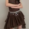 Metal Star Butterfly Waist Chain Women'S Dress Premium Bohemian Belt Silver