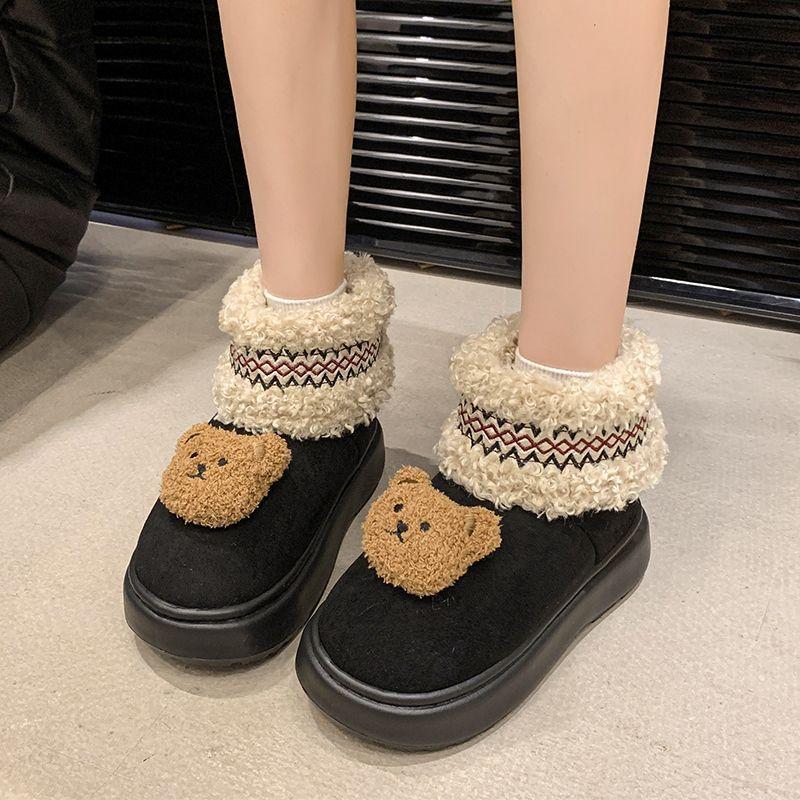 Fashion and comfortable snow boots women's seasonal non-slip velvet warm short boots children