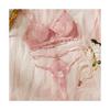 French Pink Sexy Lace Push-Up Lingerie Set for Women - Ultra-Thin, Comfortable, Semi-Transparent Mesh