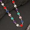 Creative Bohemian Titanium Steel Enamel Bracelet Necklace - Unisex Handmade Thick Square Link Chain