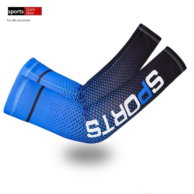 Latest Ice Silk Sleeve Sunscreen Cuff UV Sun Protection Arm Sleeves Anti-Slip Men and Women Long Gloves Outdoor Activity Cool Sport Biking