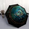 Underwater Mechanical Fish Scene Pattern Umbrella, Portable and Foldable Design, 8 Ribs, a Casual Accessory for Friend's Birthday Gifts.