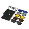 Clip-on Glasses Set: Includes 5 Polarized Lenses, Compatible with Myopia TR90 Retro Magnetic Sunglasses