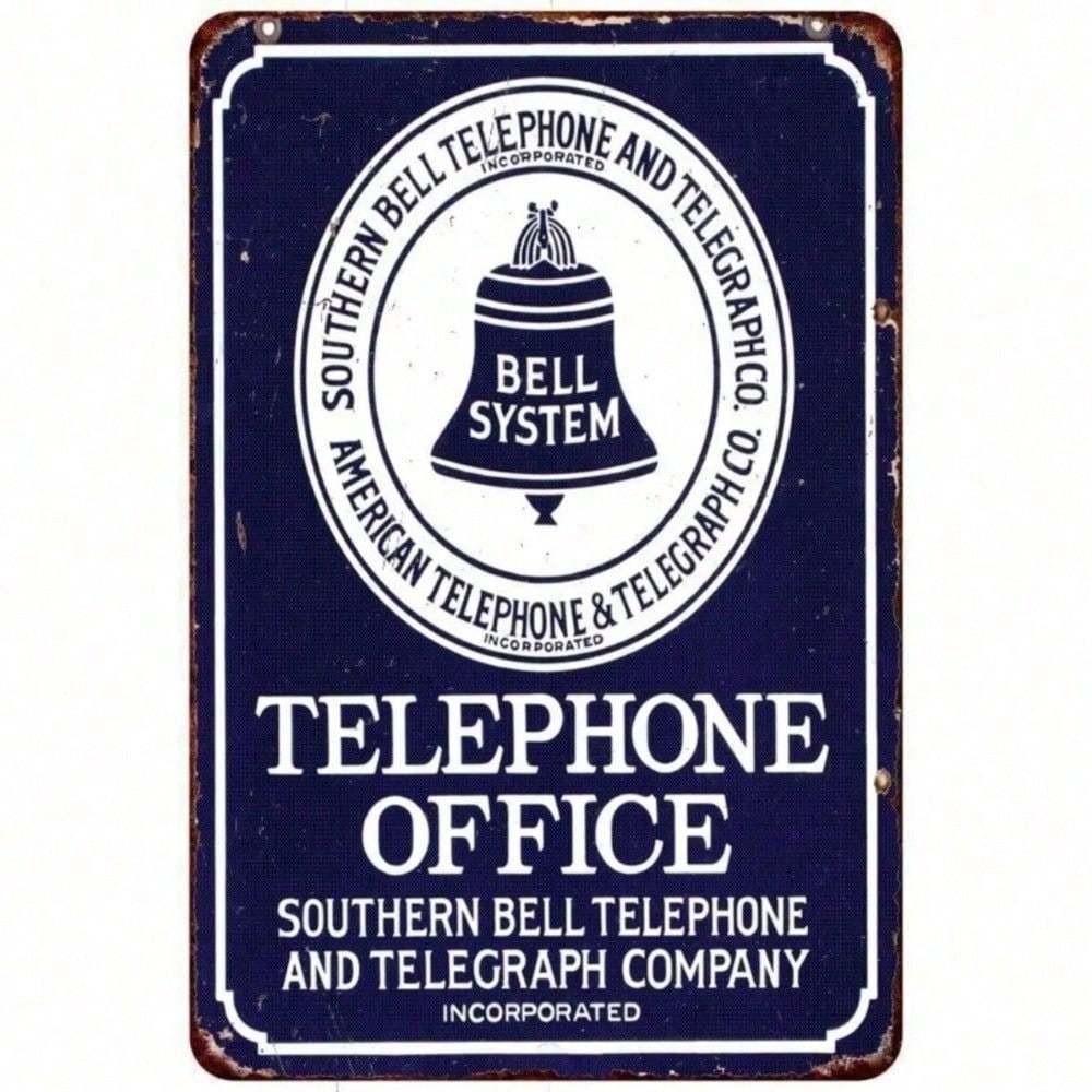 Retro Telephone Metal Sign Vintage Americana Wall Art for Home Bar Office Decor 20x30