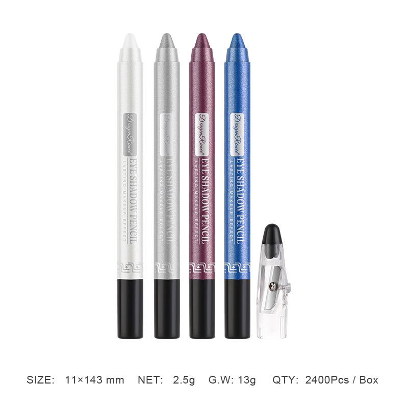DragonRanee 12-Color Pearlescent Eyeshadow & Lipstick Pencil - Non-Smudging, Sharpenable, Fine Glitter Foam Pen