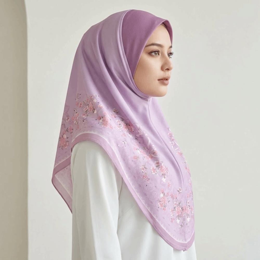 Adjustable Eid Al-Fitr Long Floral Turban Breathable Hijab Head Wrap Daily