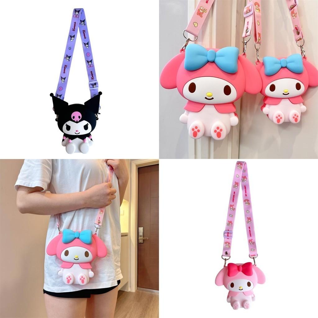 Q Uncle Autentica Borsa a Tracolla in Silicone 3D Jelly Kuromi Sanrio Piccola Dimensioni Carina e Adorabile Viola