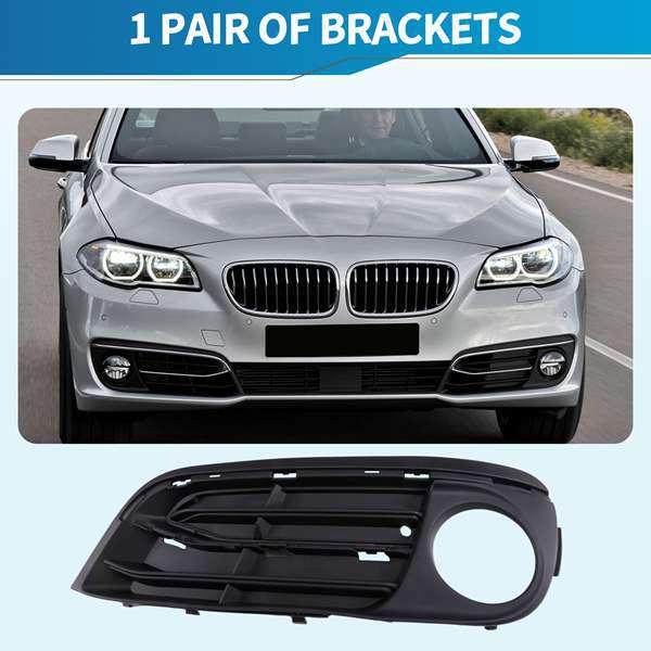 1 Pair Black ABS Front Bumper Fog Light Cover for BMW 5 Series F10/F11/F18