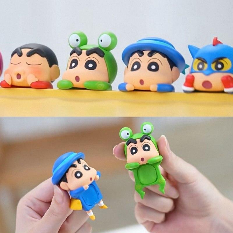 6pcs Anime Figure Xiaoxin Screen Lying Style Blind Box Kawaii Car Ornament Cartoon Figure Display Decor Craft Toys Surprise Gift