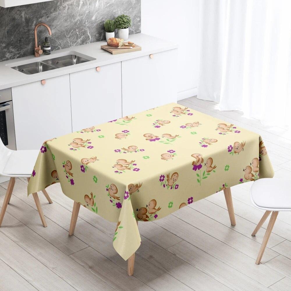 Sun Moon Stars Table Cloth Home Decor Stain Resistant Waterproof  Decoration Rectangular Kitchen Fireplace Countertop