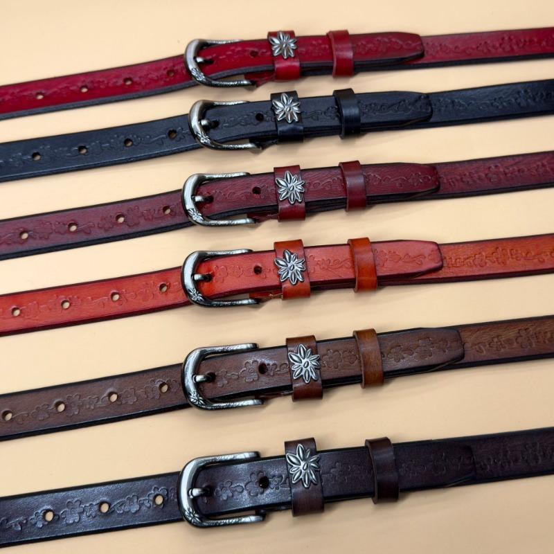 Women's Leather Belt Versatile Belt Fine Decorative Fashion Pin Buckle Belt