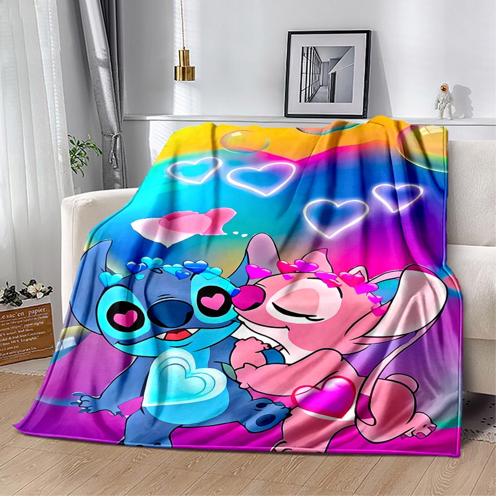 Stitch Angel Blanket Warmthful Decor Suitable for Couch Chair Seaside for All Occasions Playful Design Perfect Gift for Relatives and Friends