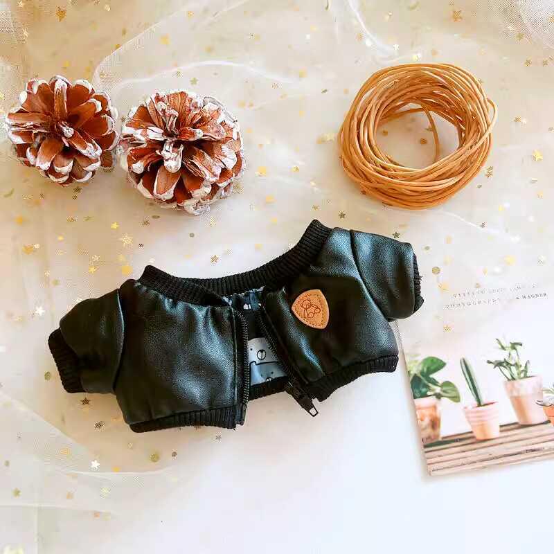 Baumwoll-Babykleidungsset im College-Stil - Beinhaltet Uniformhemd, Lederjacke und Mantel für Jungen und Mädchen (10cm-20cm)