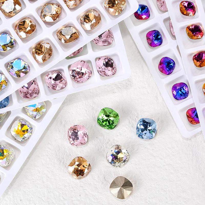 K9 Rose Pink Axt Diamant Nail Art Diamant Schmuck Flash Kristall Speziell geformter spitzer Diamant Pink Love Nail Diamond