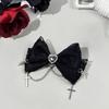 Gothic Lolita Style Hair Clip Black Ribbon Bow Fashionable Hair Clips for Women
